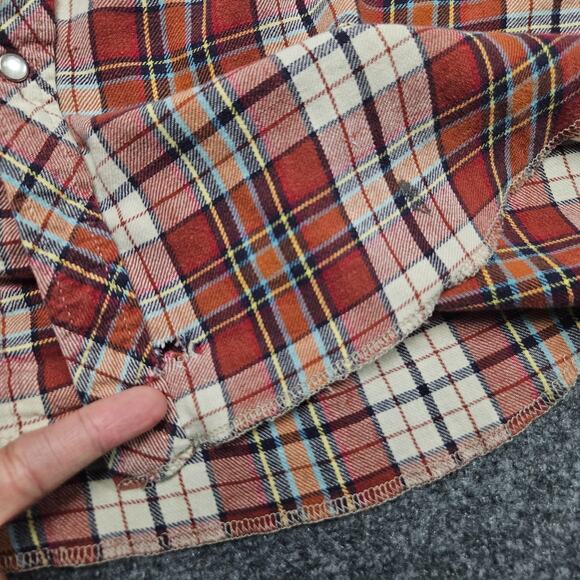 Texas Longhorns Plaid Shirt XXL Snap Button Toss Brand Upcycled Patchwork NCAA - Picture 3 of 8